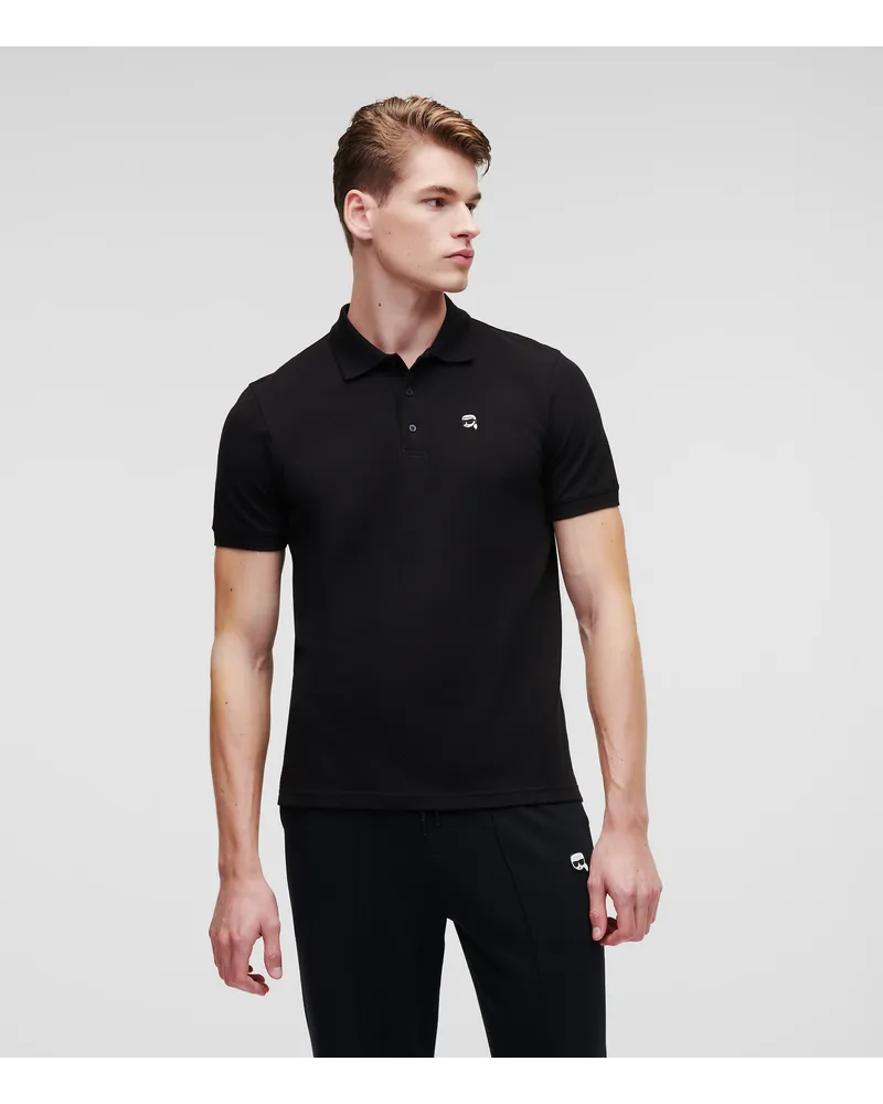 Karl Lagerfeld Karl Ikonik -polo-aufnäher, Mann, Schwarz Schwarz