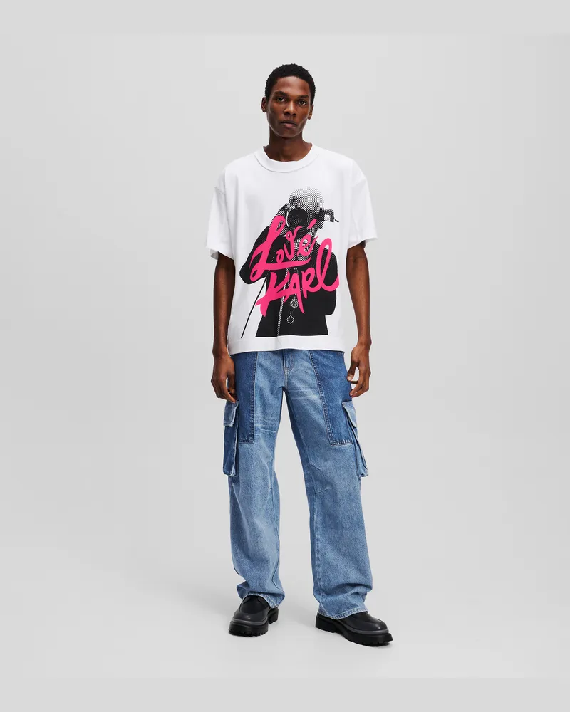 Karl Lagerfeld Klj x atelier reservé Baggy-hosen Aus Denim, Mann, Patchwork Blau, Größe Patchwork