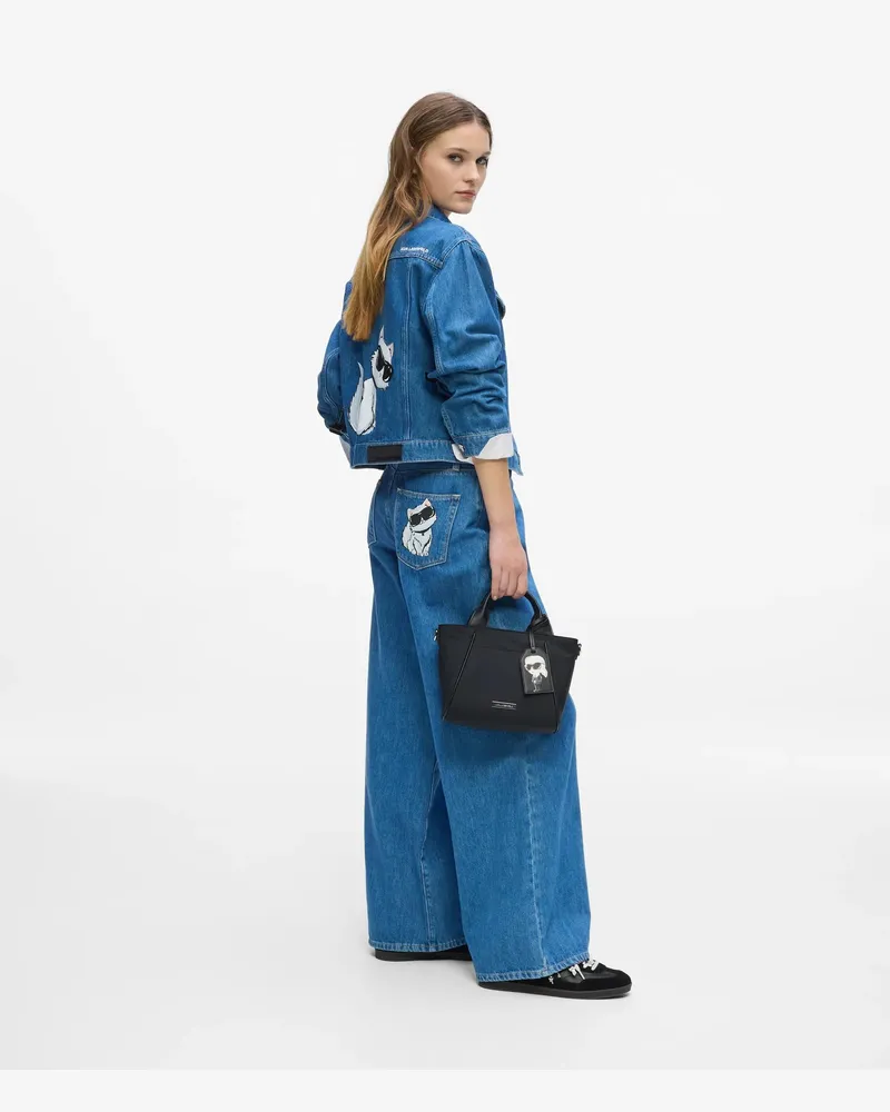 Karl Lagerfeld Ikon Wide-leg-jeans, Female, Sauber Gewaschenes Mittelblau, Size Blue