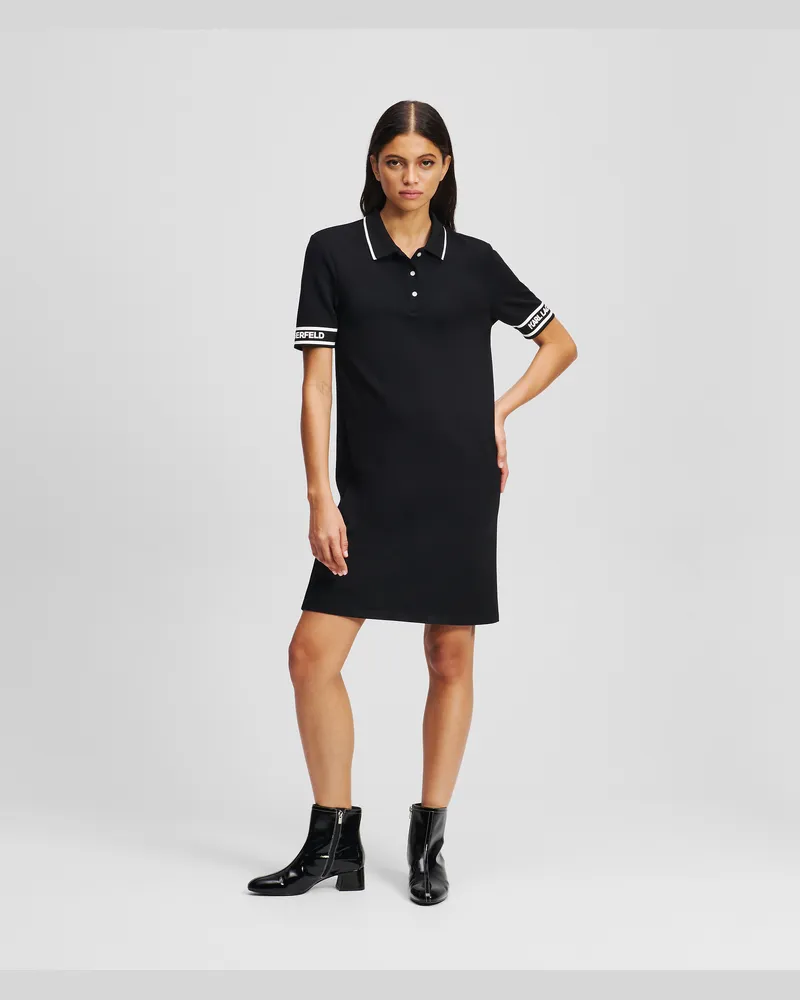 Karl Lagerfeld Polokleid, Frau, Schwarz, Größe Schwarz
