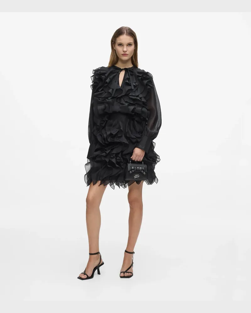 Karl Lagerfeld Organza-rüschen-minirock, Damen, Schwarz, Größe Schwarz