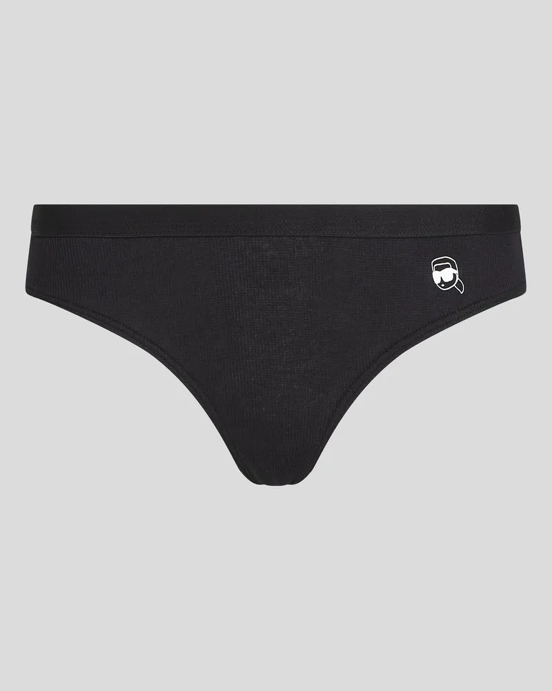 Karl Lagerfeld Ikon Gerippter Brazilian-slip, Damen, Schwarz, Größe Schwarz