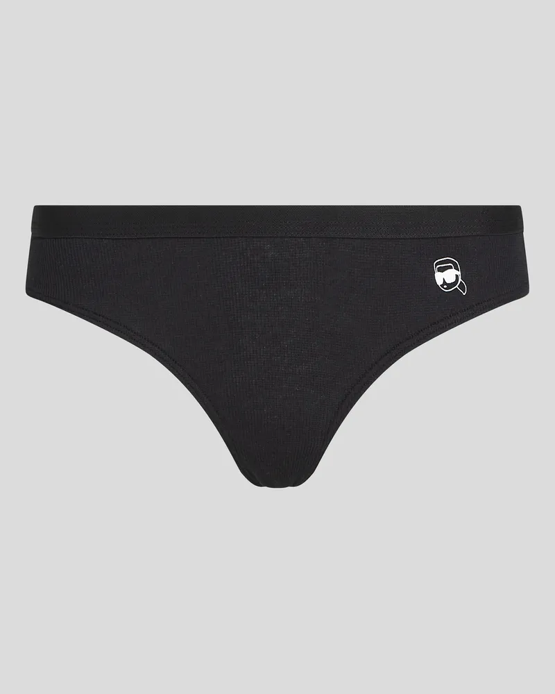 Karl Lagerfeld Ikon Gerippter Brazilian-slip, Frau, Schwarz, Größe Schwarz