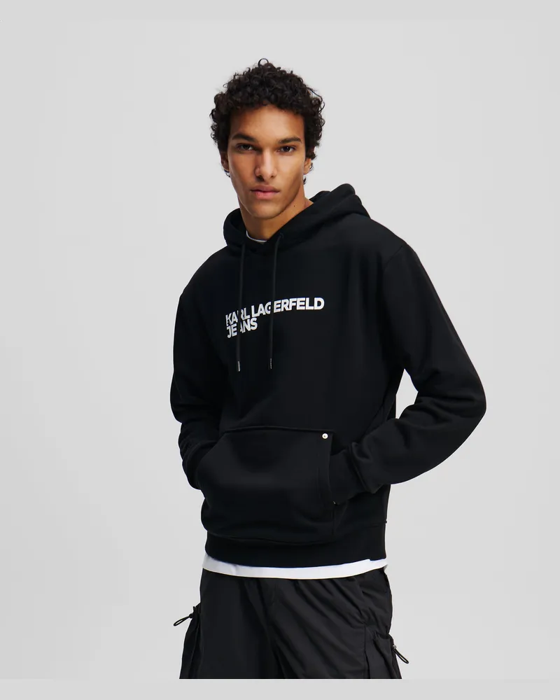 Karl Lagerfeld Kapuzenpullover Mit Logo, Herren, Schwarz, Größe Schwarz