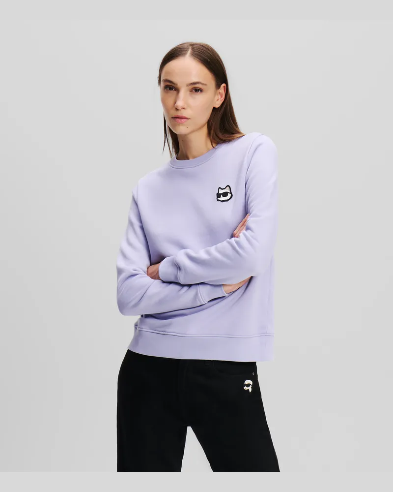 Karl Lagerfeld Ikon Sweatshirt Mit Aufnäher, Frau, Süßes Lavendel, Größe Süßes