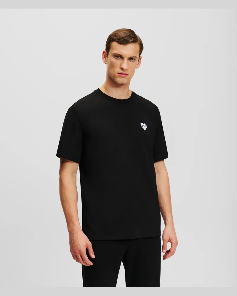 Karl Lagerfeld K/heart t-shirt, Mann, Schwarz, Größe Schwarz