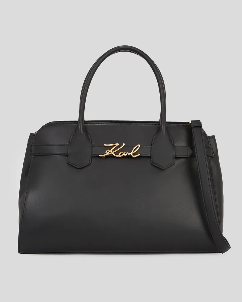 Karl Lagerfeld K/signature tasche Mit Tragegriff, Frau, Schwarz/Gold, Größe Schwarz