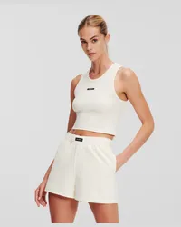 Karl Lagerfeld Essential loungewear-shorts mit Logo, Frau, Ivory Ivory