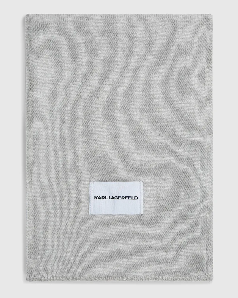 Karl Lagerfeld Jerseyschal Mit Logo, Male, Mirage Grau, Size Grey