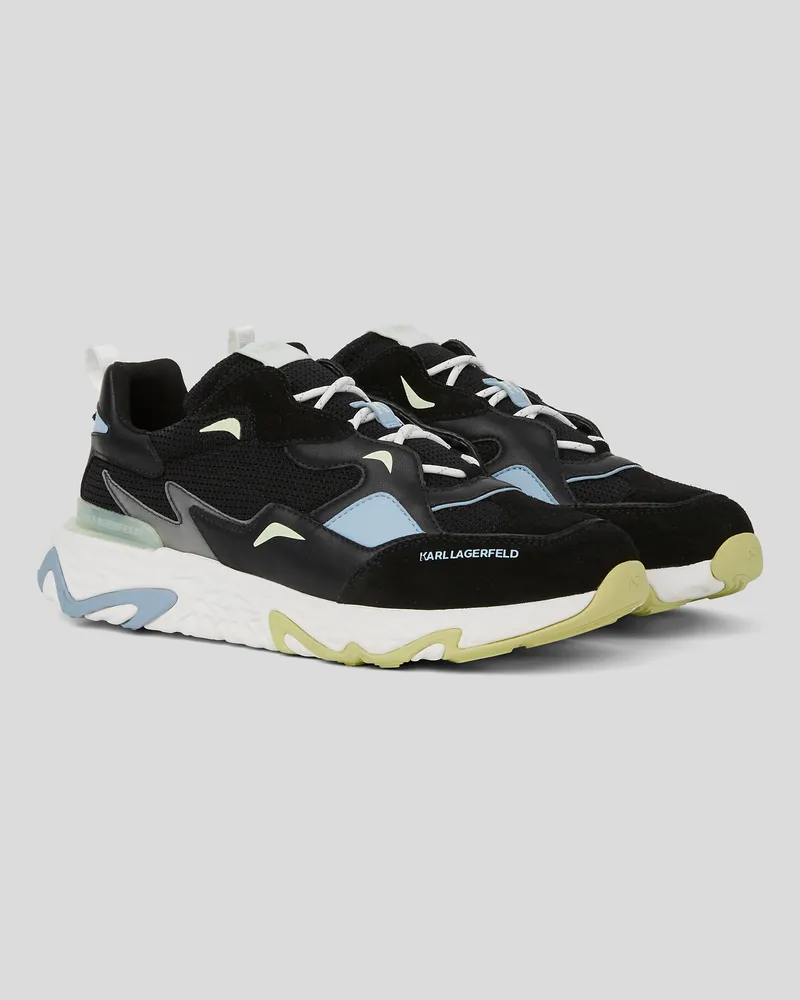 Karl Lagerfeld Blaze-strike-sneakersaus Leder, Mann, Schwarz/Blau, Größe Schwarz