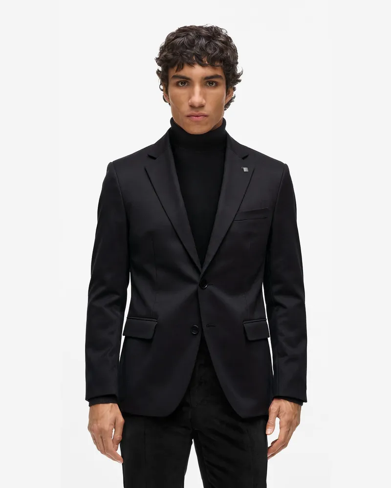 Karl Lagerfeld Blazer In Anzugoptik Aus Wollmischung, Herren, Schwarz, Größe Schwarz