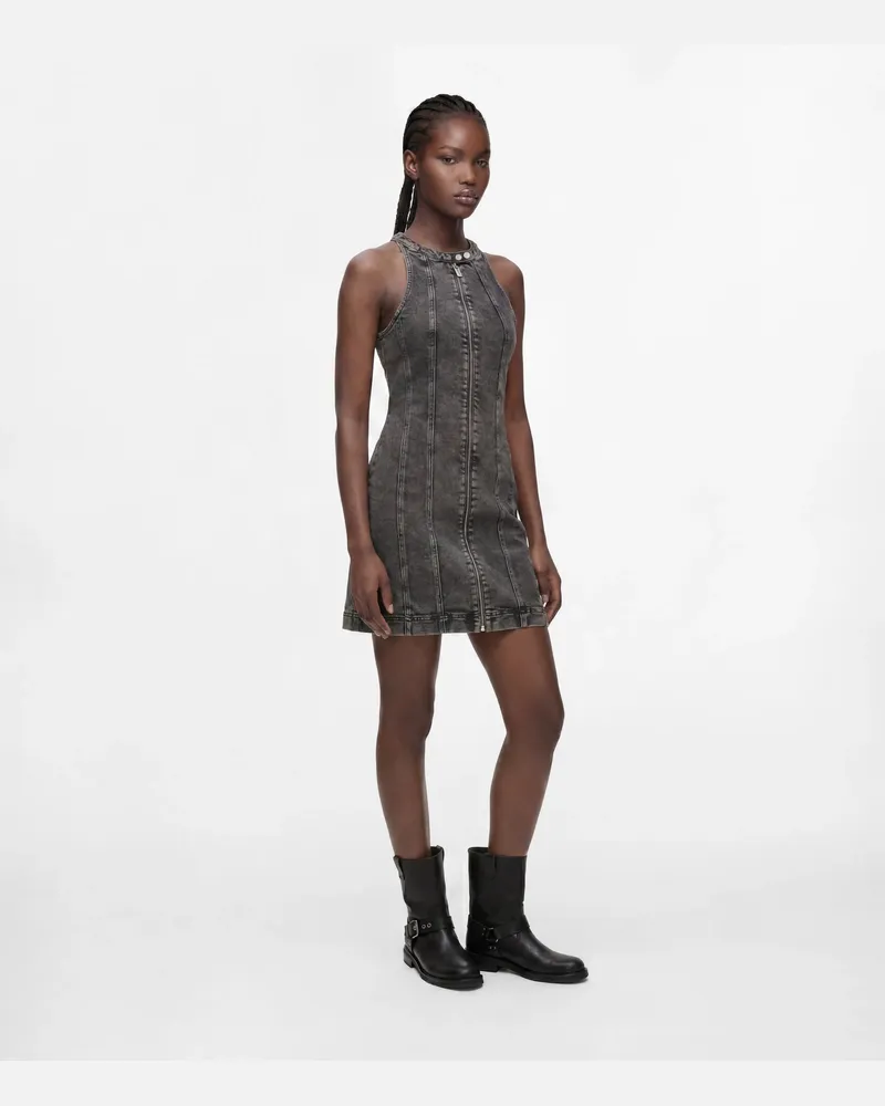 Karl Lagerfeld Denim-rennkleid, Damen, Stone Washed Schwarz, Größe Stone