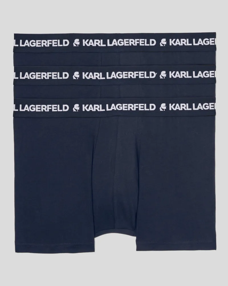 Karl Lagerfeld Monochrome Boxershorts Mit Logo – 3er-pack, Male, Marineblau, Size Blue
