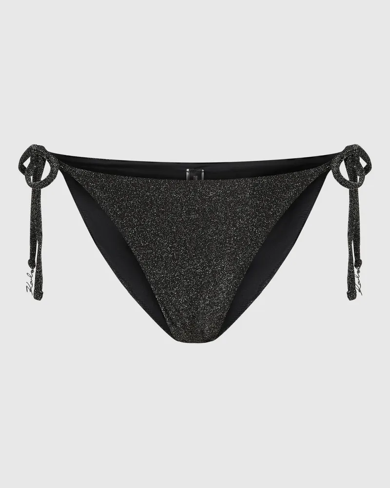 Karl Lagerfeld Signature-tanga-bikinihose, Damen, Black, Größe Black