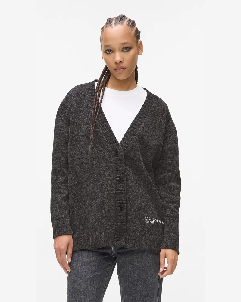 Karl Lagerfeld Weit Geschnittener Cardigan, Damen, Mid Grey, Größe Mid