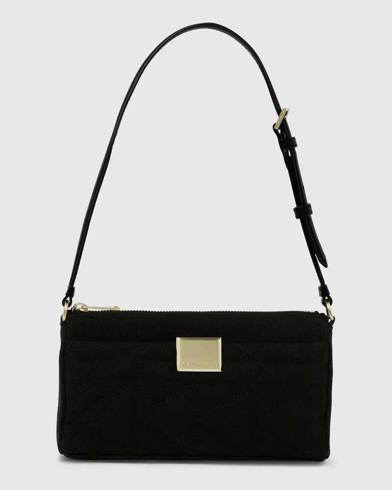 Karl Lagerfeld Kl X Amber Valletta Kuilt Schultertasche Aus Canvas, Damen, Schwarz, Größe Schwarz