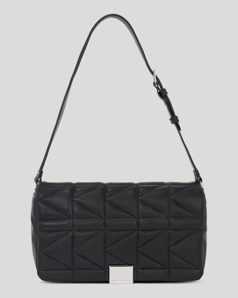 Karl Lagerfeld K/kuilt mittelgrosse Schultertasche, Frau, Schwarz-Nickel, Größe Schwarz-nickel