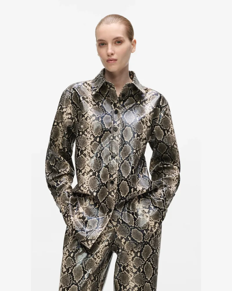 Karl Lagerfeld Overshirt Mit Python-imitat, Female, Natural Snake All Over Print, Size Gold