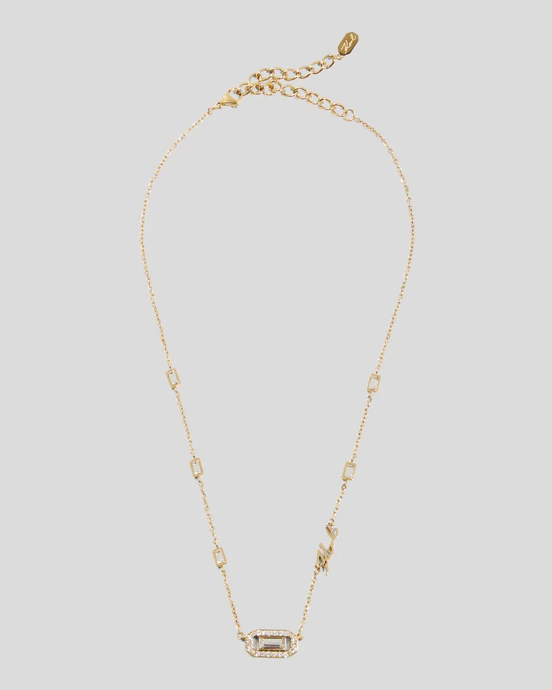 Karl Lagerfeld Signature Kristall-anhänger-halskette, Frau, Gold, Größe Gold