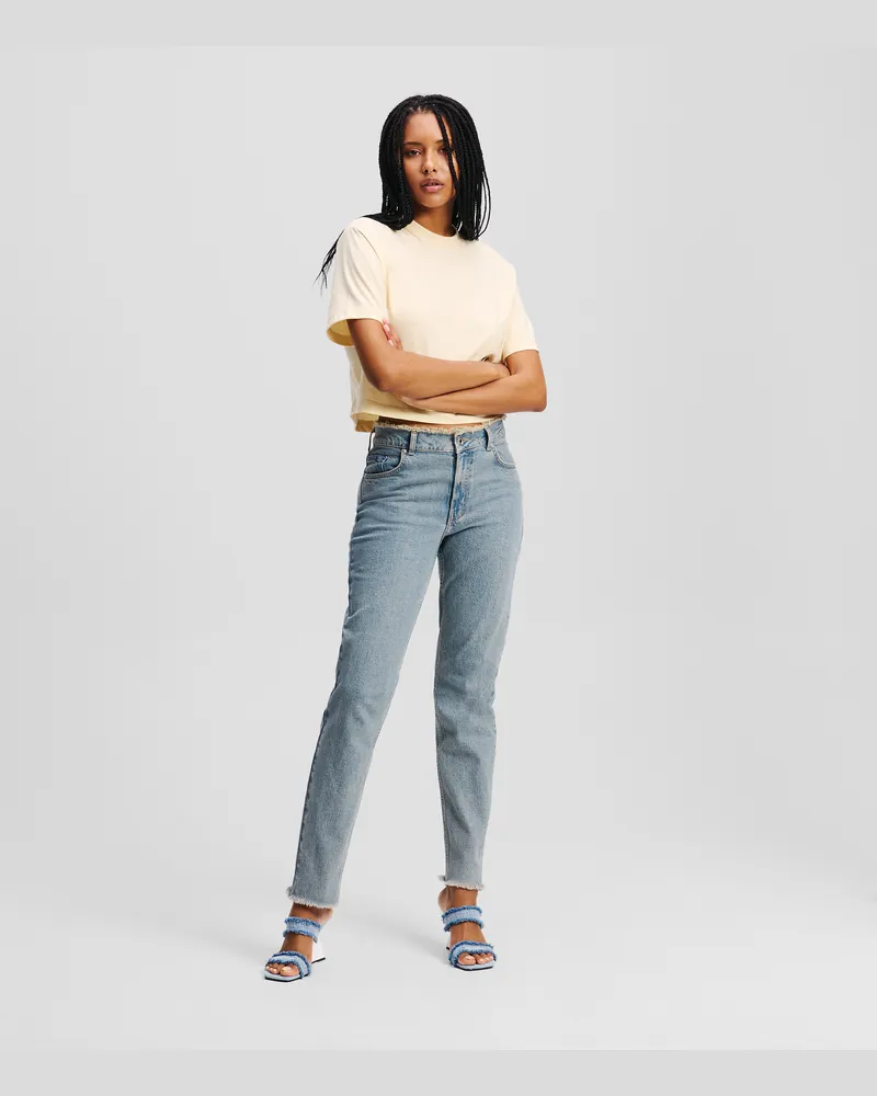 Karl Lagerfeld Mom-jeans, Frau, Getöntes Gewaschenes Mittelblau, Größe Getöntes