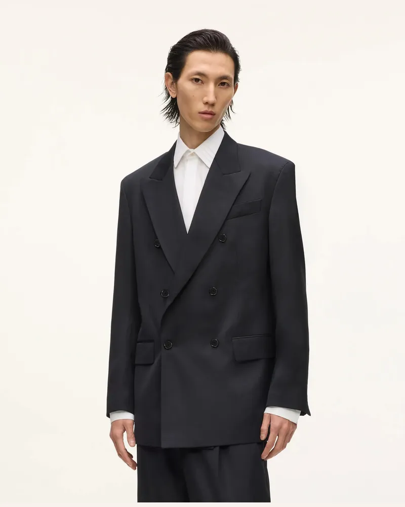 Karl Lagerfeld Kl Studio Zweireihiger Blazer, Herren, Schwarz, Größe Schwarz