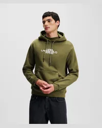 Karl Lagerfeld Klj kapuzenpullover mit Foliendruck-logo, Mann, Efeugrün Efeugrün