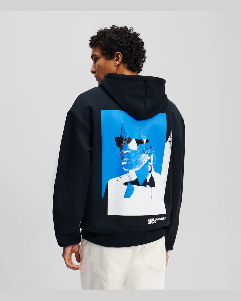 Karl Lagerfeld Kapuzenpullover Mit Karl-print, Mann, Schwarz, Größe Schwarz