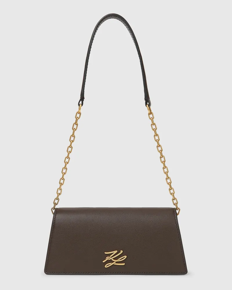 Karl Lagerfeld K/autograph Mini-schultertasche Mit Überschlag, Damen, Tobacco, Größe Tobacco