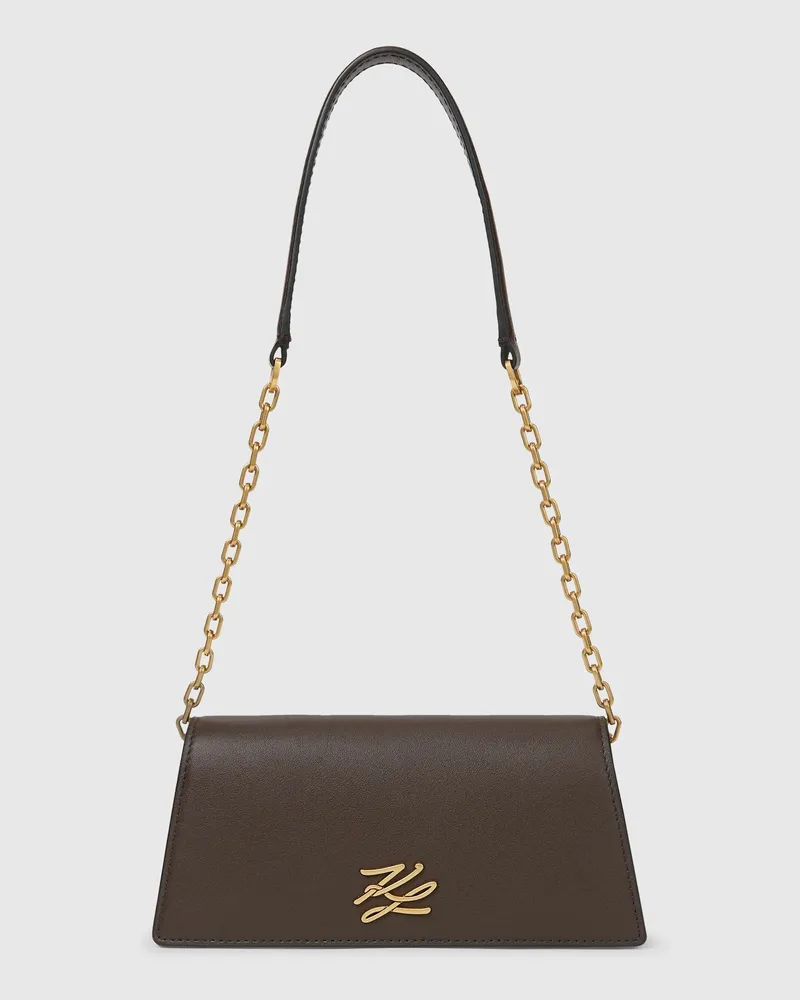 Karl Lagerfeld K/autograph Mini-schultertasche Mit Überschlag, Damen, Tobacco, Größe Tobacco