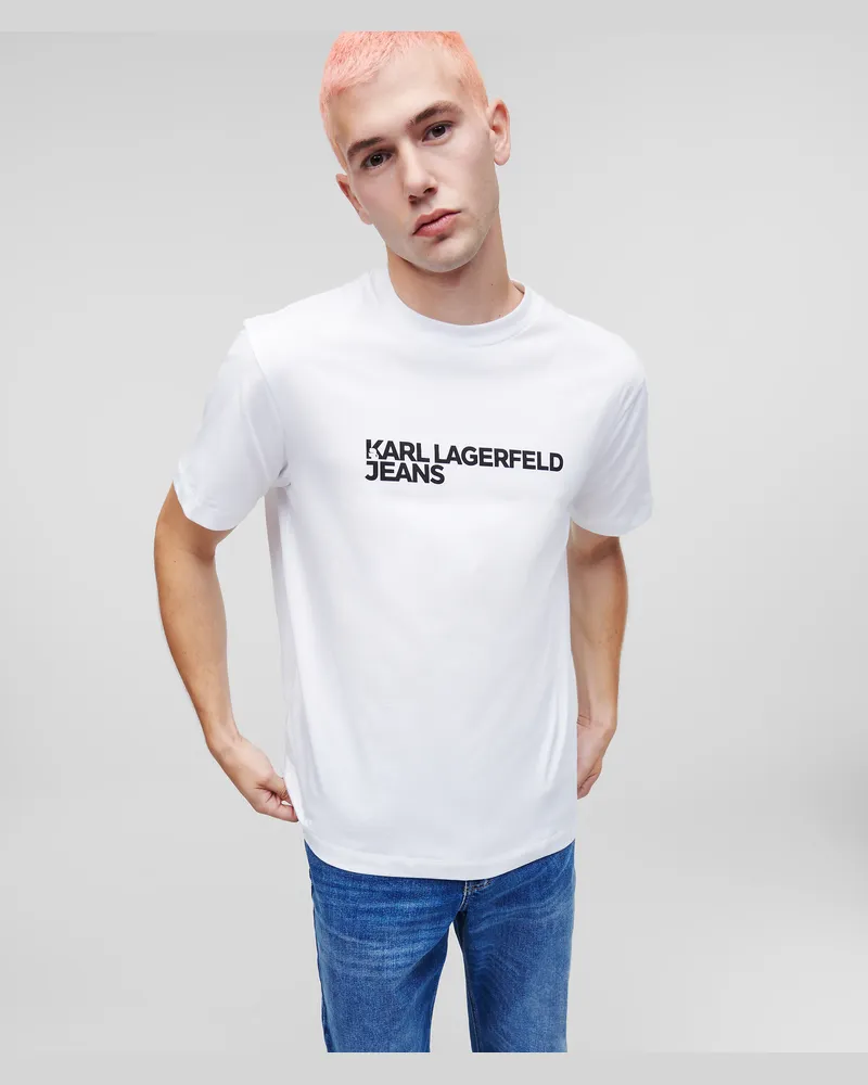 Karl Lagerfeld T-shirt Mit Logo, Mann, Weiss, Größe Weiss