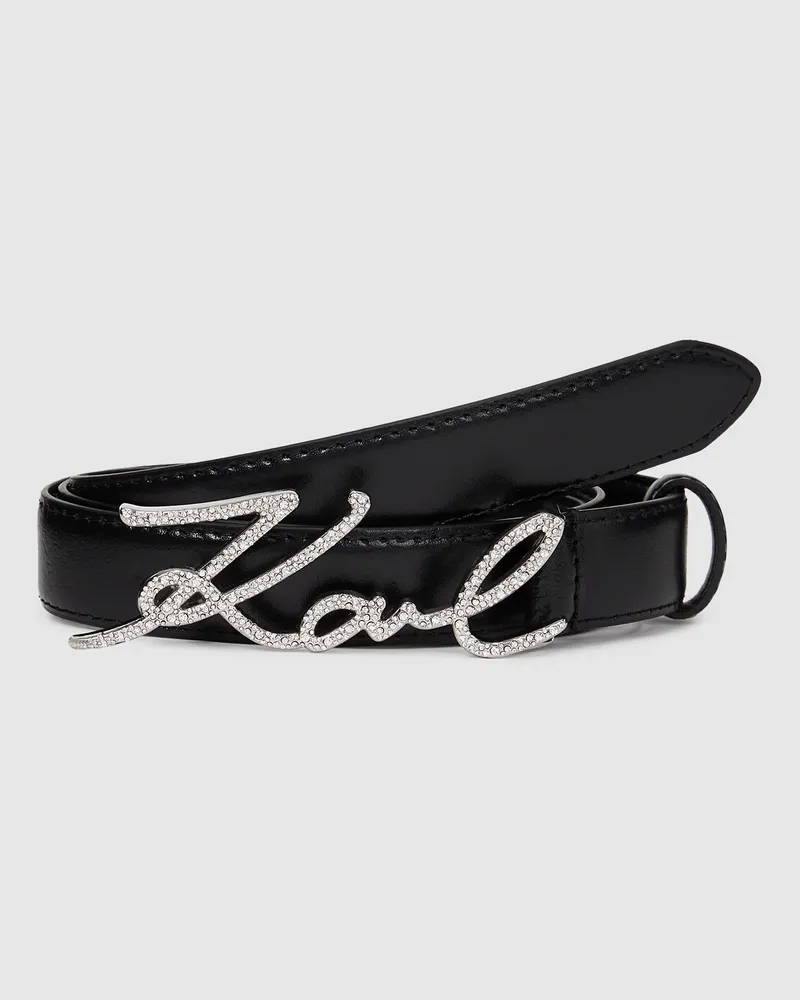 Karl Lagerfeld K/signature Gürtel Mit Kristallen, Damen, Schwarz, Größe Schwarz