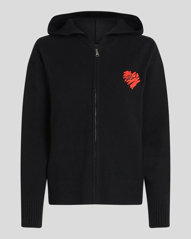 Karl Lagerfeld K/heart Reissverschluss-pullover, Frau, Schwarz, Größe Schwarz