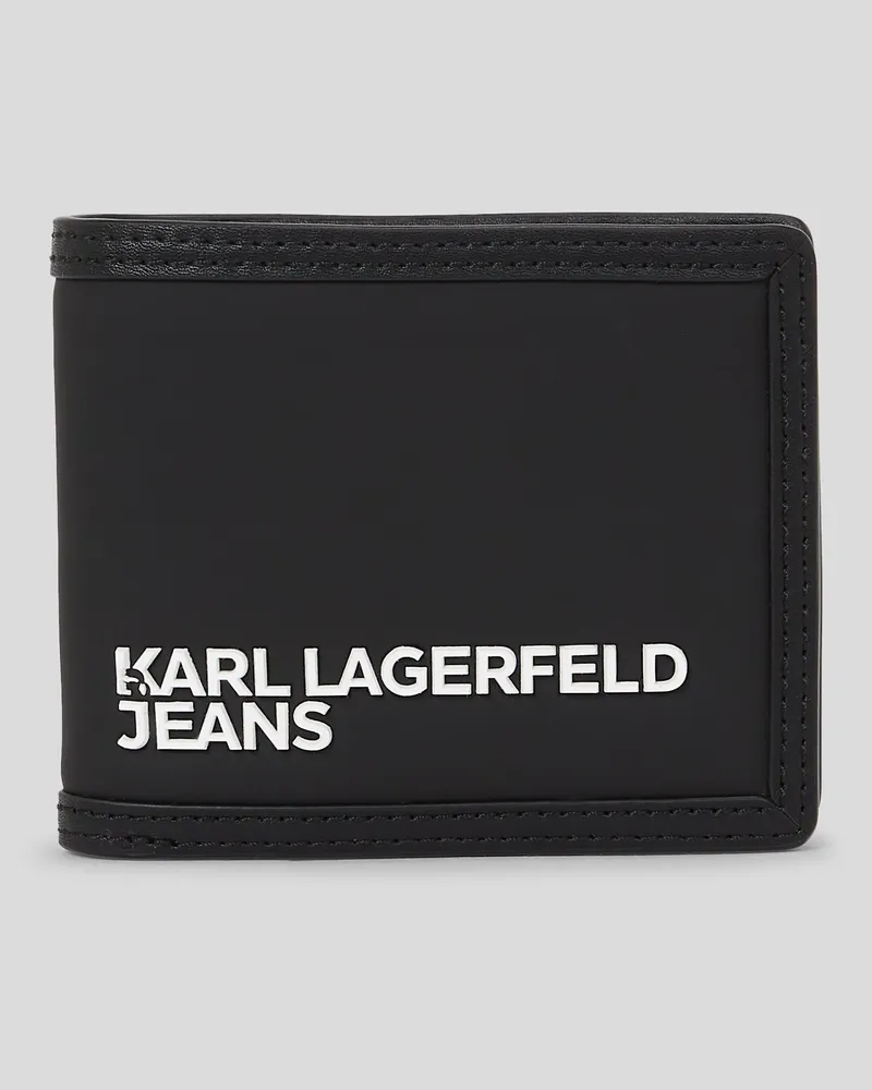 Karl Lagerfeld Klj utility Kartenetui mit Beschichtung, Mann, Schwarz Schwarz