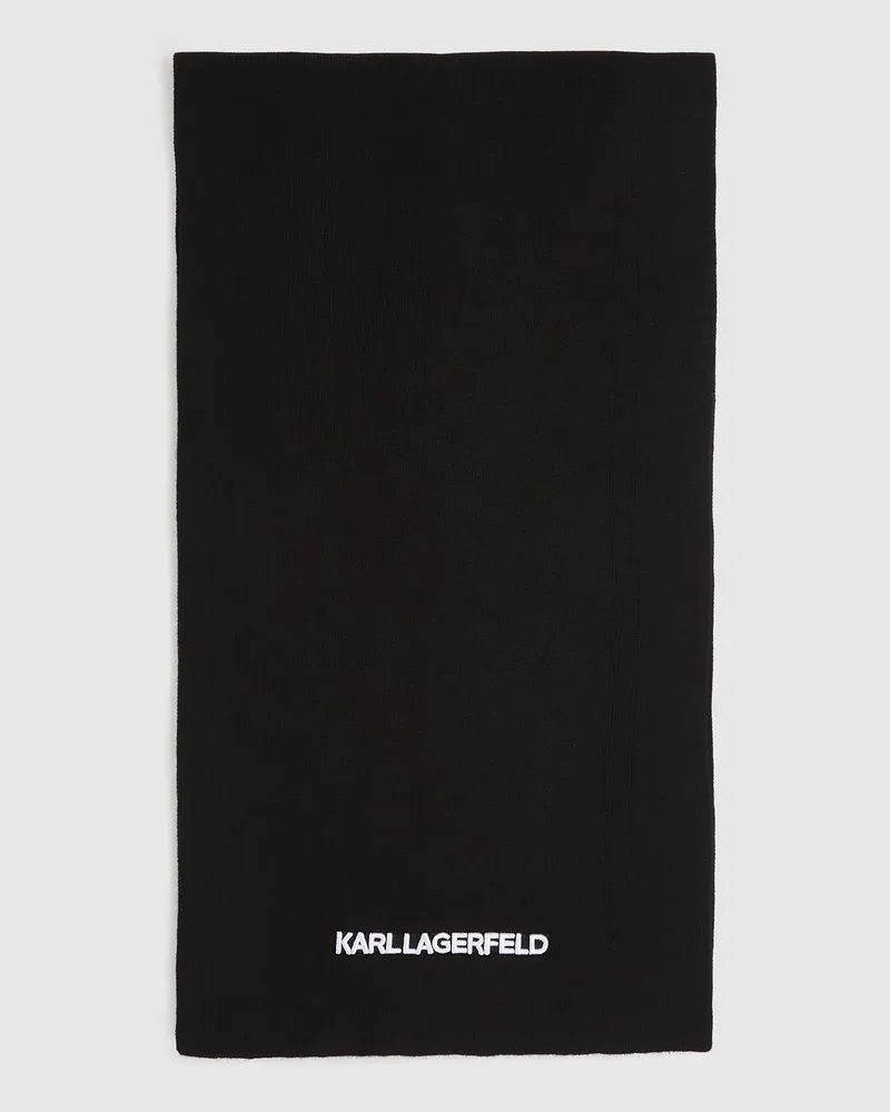 Karl Lagerfeld Schal Mit Logo, Herren, Schwarz, Größe Schwarz
