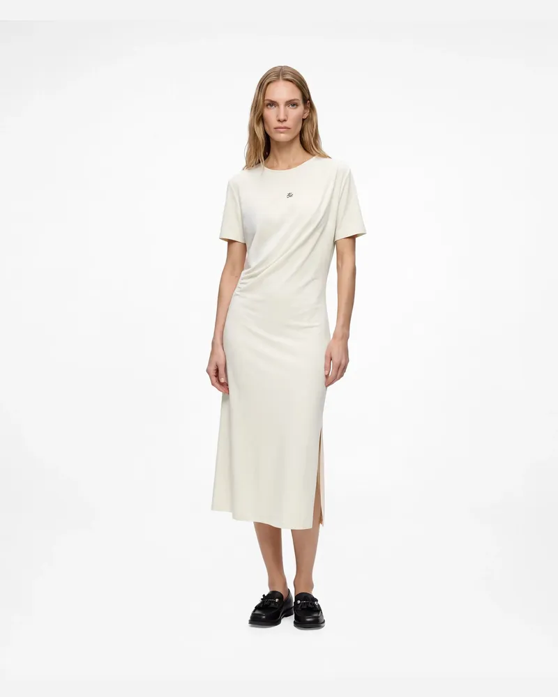 Karl Lagerfeld Drapiertes T-shirt-kleid, Female, Cannoli Creme, Size Beige