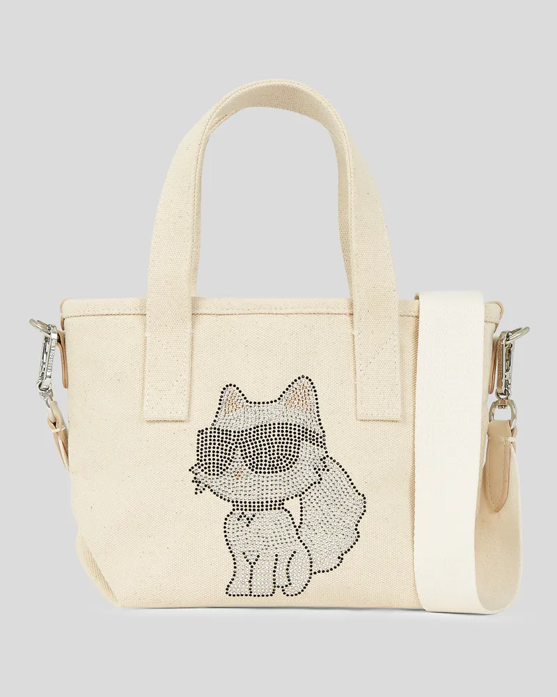 Karl Lagerfeld Ikon Choupette Kleiner Shopper Mit Strass, Frau, Natur, Größe Natur