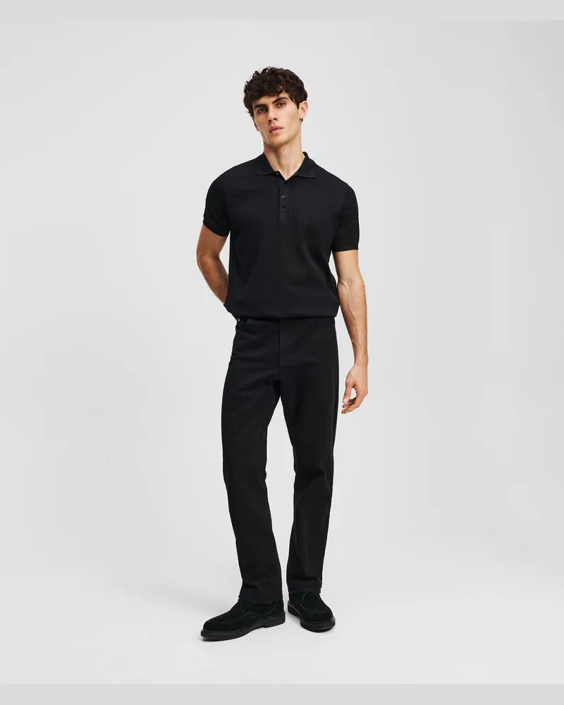 Karl Lagerfeld Schmal Zulaufende Jeans Mit Zierreissverschluss, Mann, Schwarz, Größe Schwarz
