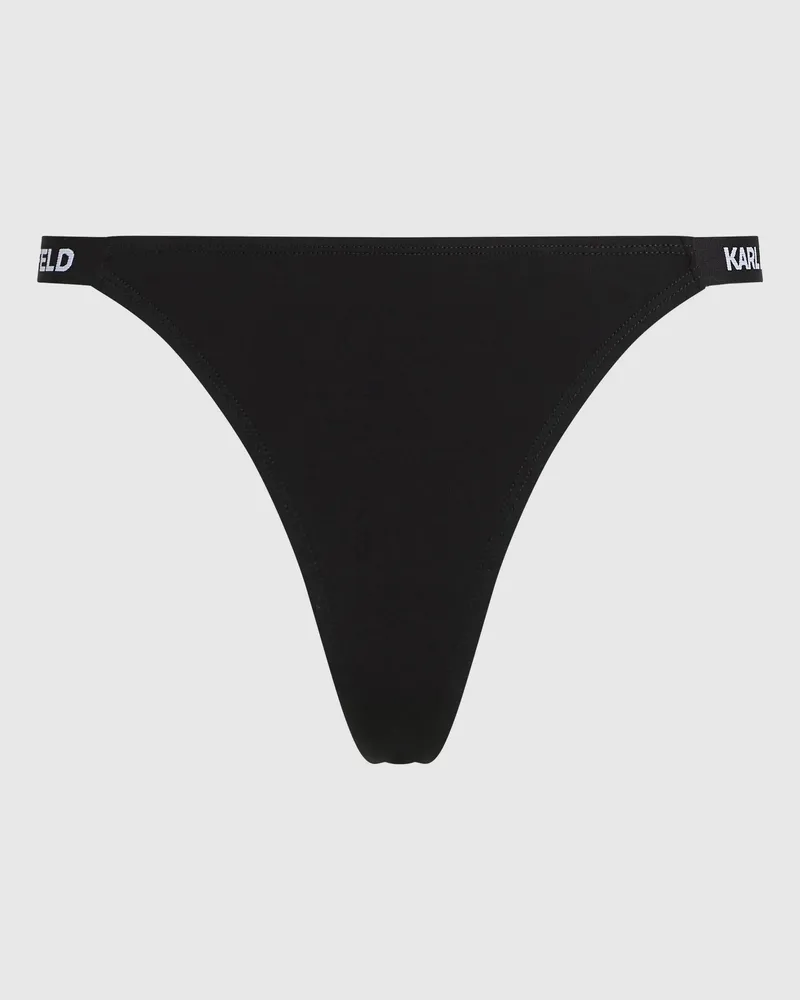 Karl Lagerfeld Tanga Mit Hohem Beinabschluss, Damen, Schwarz, Größe Schwarz