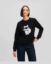 Karl Lagerfeld Karl ikonik Choupette-sweatshirt, Frau, Schwarz Schwarz