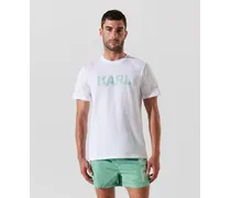 Strand-t-shirt mit Karl-logo, Mann, Weiß/crème De Menthe