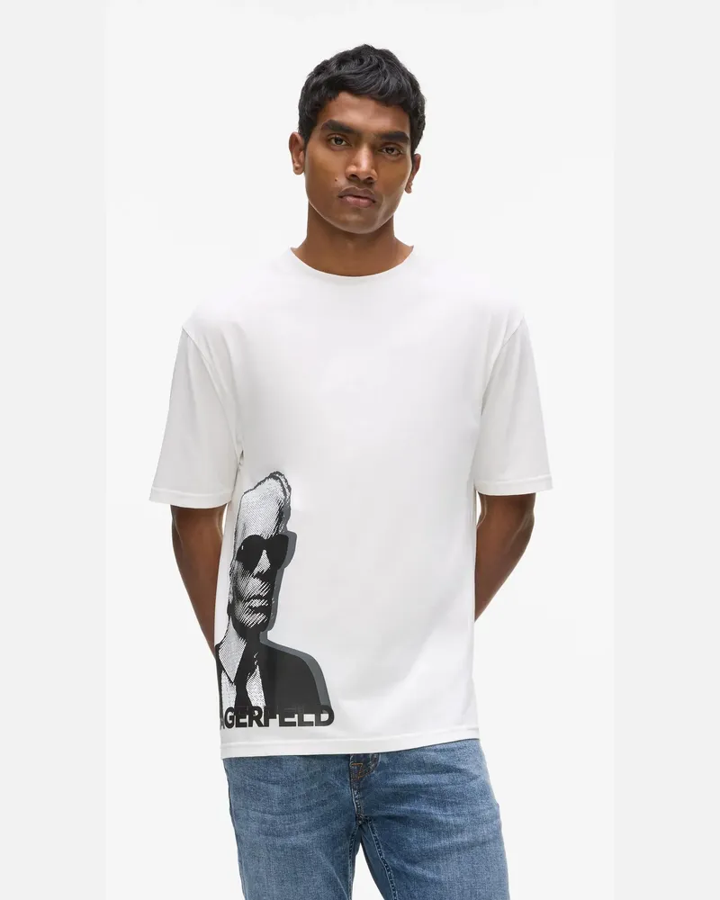 Karl Lagerfeld T-shirt Mit Karl-print, Herren, Weiss, Größe Weiss