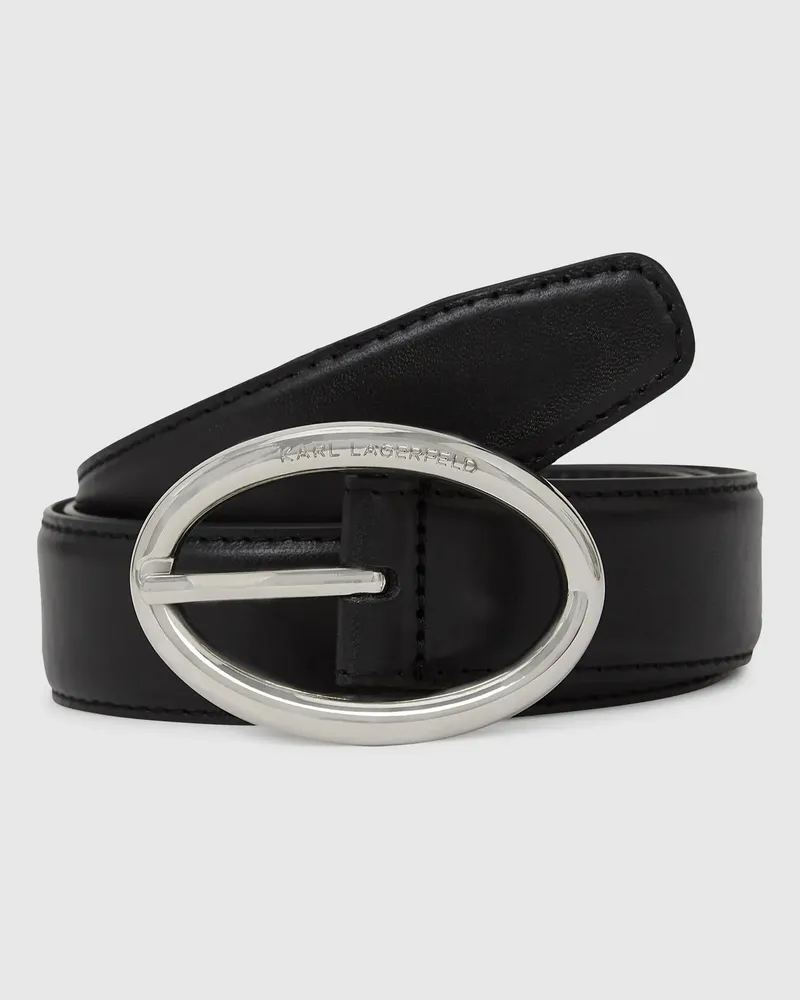 Karl Lagerfeld Gürtel Mit Ovaler Schließe, Damen, Schwarz, Größe Schwarz