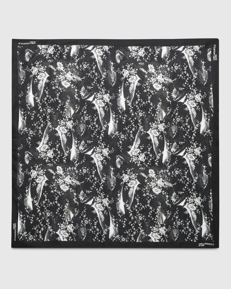 Karl Lagerfeld Großes Bandana Mit Spitzeprint, Female, Lace Leaves All Over Print, Size Green