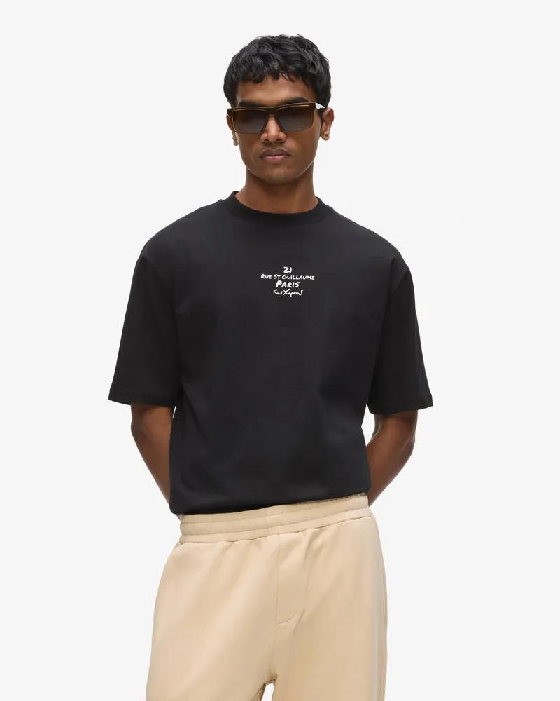 Karl Lagerfeld Maison De Karl Locker Sitzendes T-shirt, Herren, Schwarz, Größe Schwarz