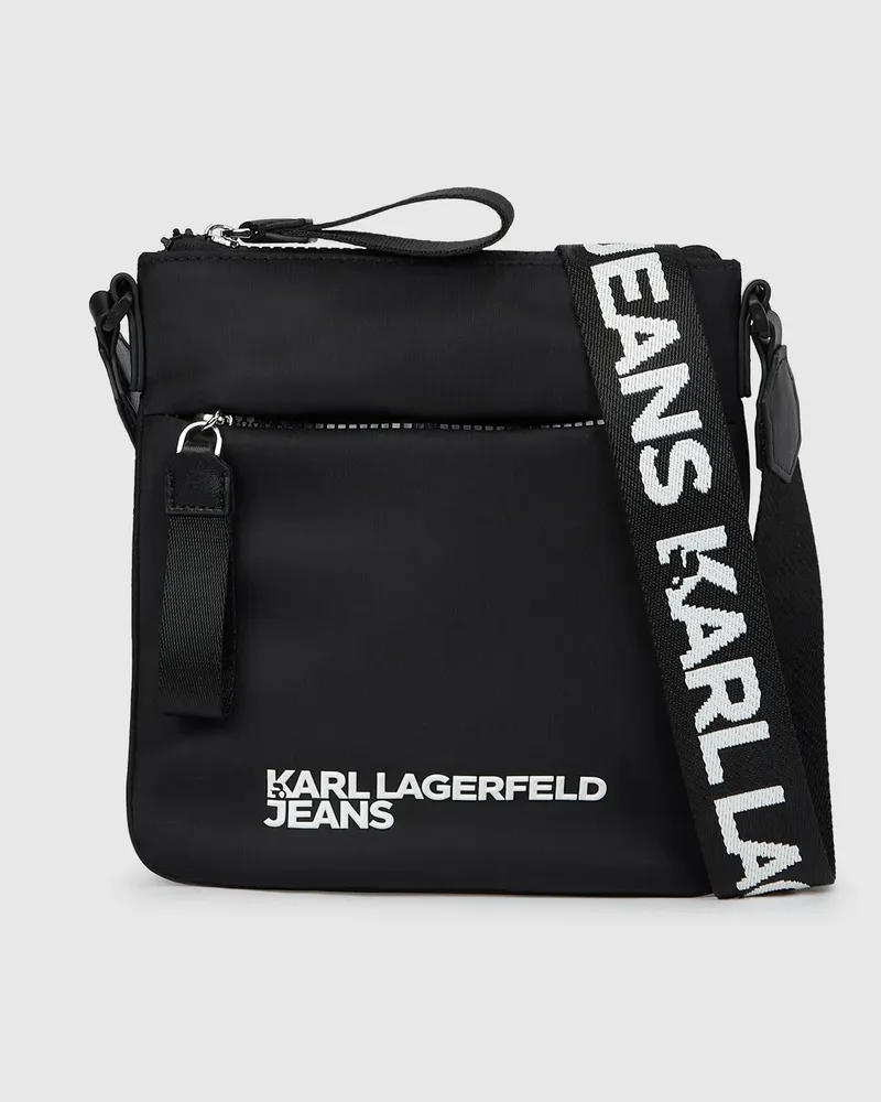Karl Lagerfeld Kleine Umhängetasche Aus Nylon, Herren, Schwarz, Größe Schwarz
