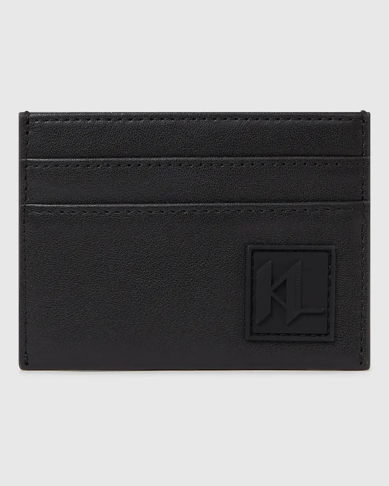 Karl Lagerfeld Kartenetui Mit Monogramm-aufnäher, Herren, Schwarz, Größe Schwarz