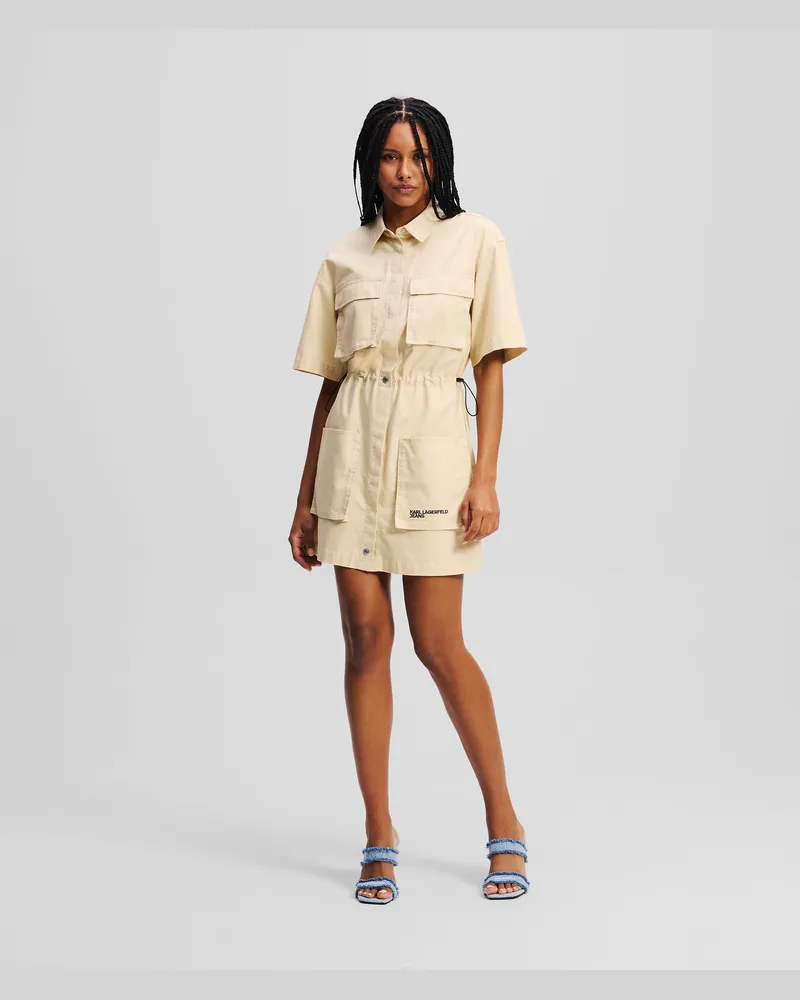 Karl Lagerfeld Utility-hemdkleid, Frau, Holz Esche, Größe Holz
