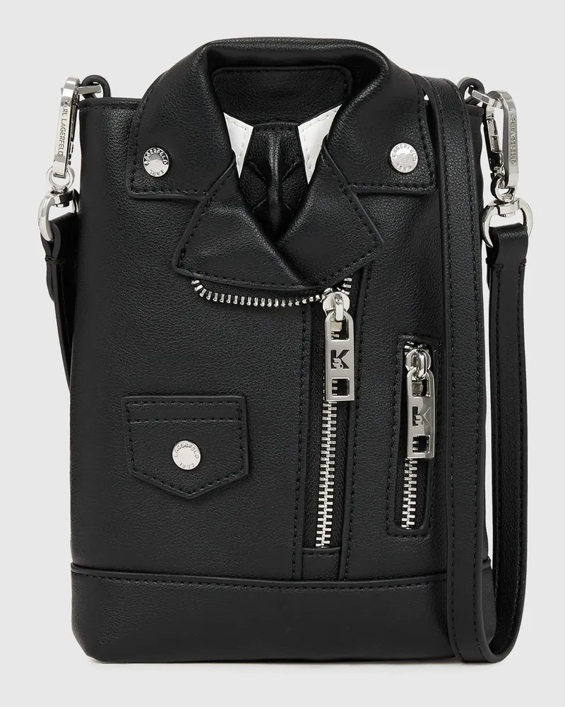 Karl Lagerfeld Ikon Umhängetasche Bikerjacke, Damen, Schwarz, Größe Schwarz