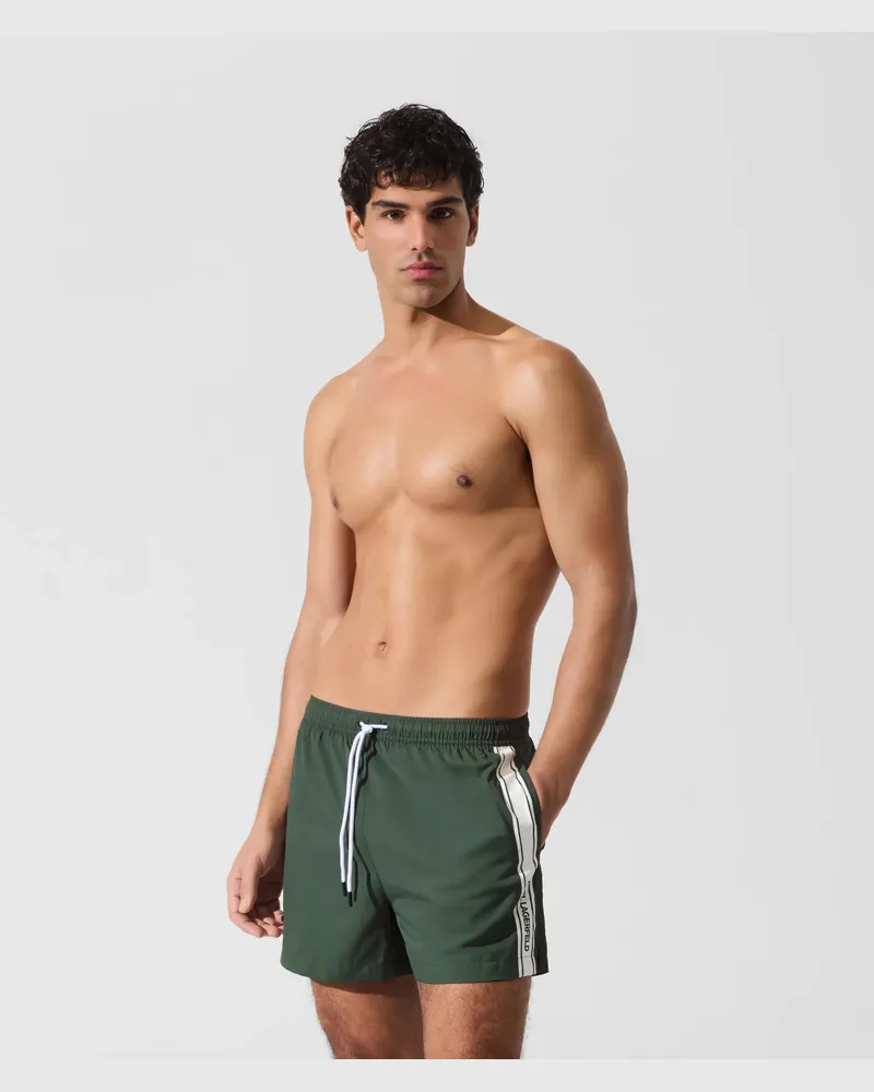 Karl Lagerfeld Boardsorts Mit Logo, Herren, Visuell Verwaschenes Blau, Used-look, Größe Visuell