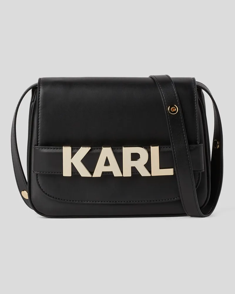 Karl Lagerfeld K/letters umhängetasche Mit Klappe, Frau, Schwarz, Größe Schwarz